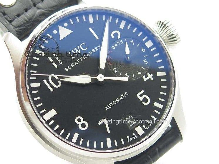 MIROTIME 0124 Timeless Big Pilot Real PR IW500901 ZF 1:1 Best Edition On Black Leather Strap A 7340